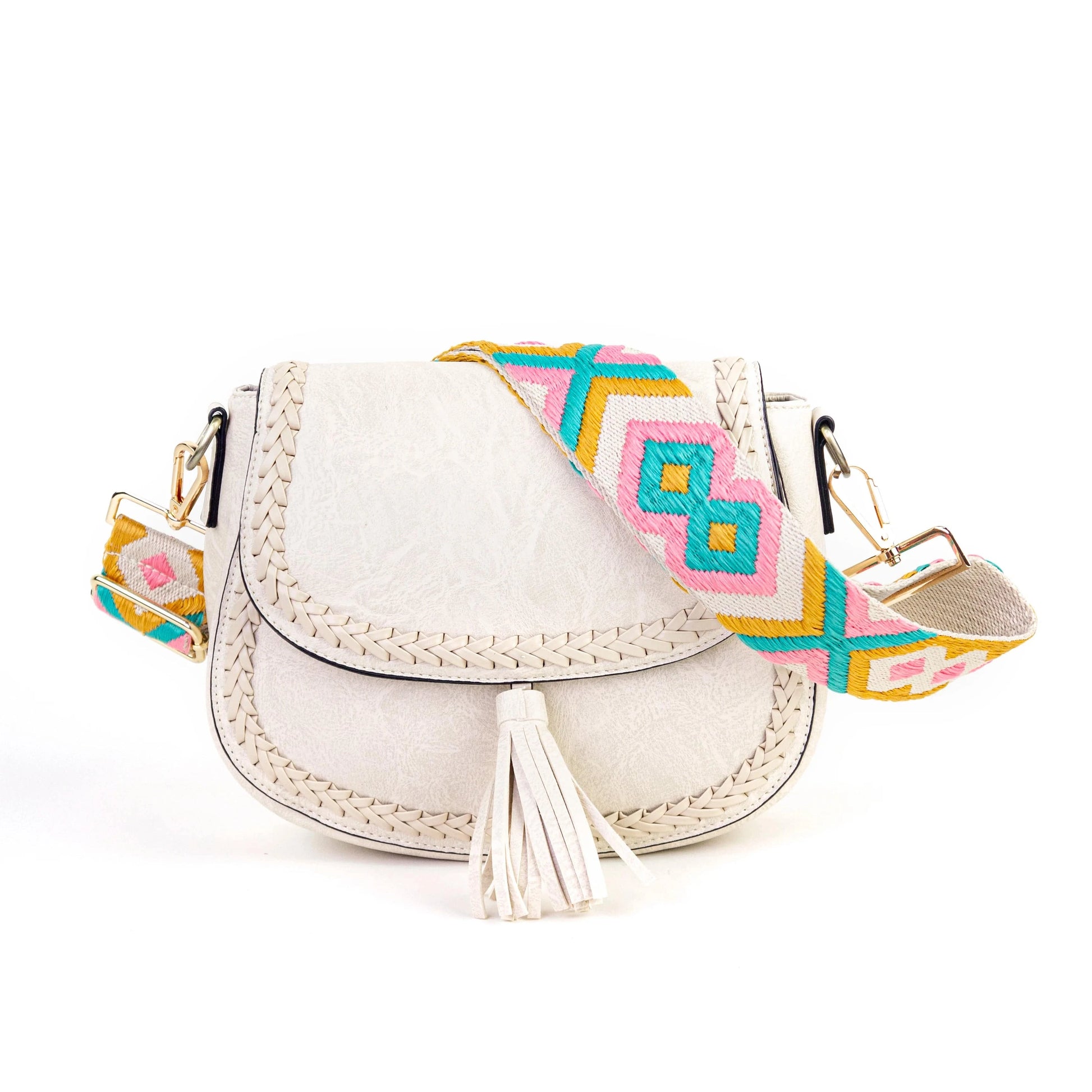 White 2022 New trend hot selling wholesale Europe Vintage Vegan Leather Retro Small Messenger Bags Saddle Bags Purse For Women