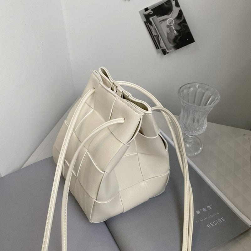 White 2022 Spring Summer Metallic Leather Bucket Handbag Famous designer Candy Mini Purse Bucket Handbags For Women