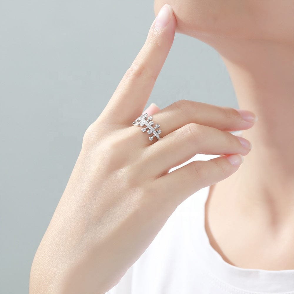 White gold color ADODO jewelry Luxury High-End Yellow Diamond Eternity Ring 925 Sterling Silver Large Zircon Ring Silver Rings For Women