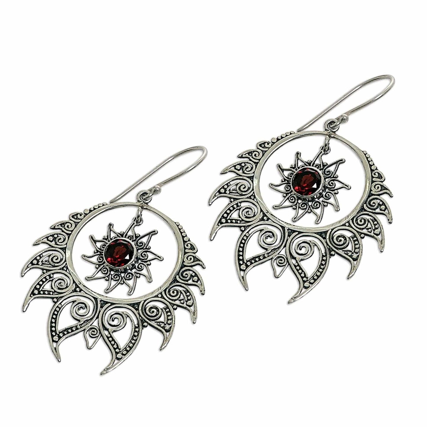 White GOLD&SILVER ISLAND Silver Color Garnet Earring Exaggerated Brincos Bizuteria Gemstone Mujer Topaz Style Drop Earring females