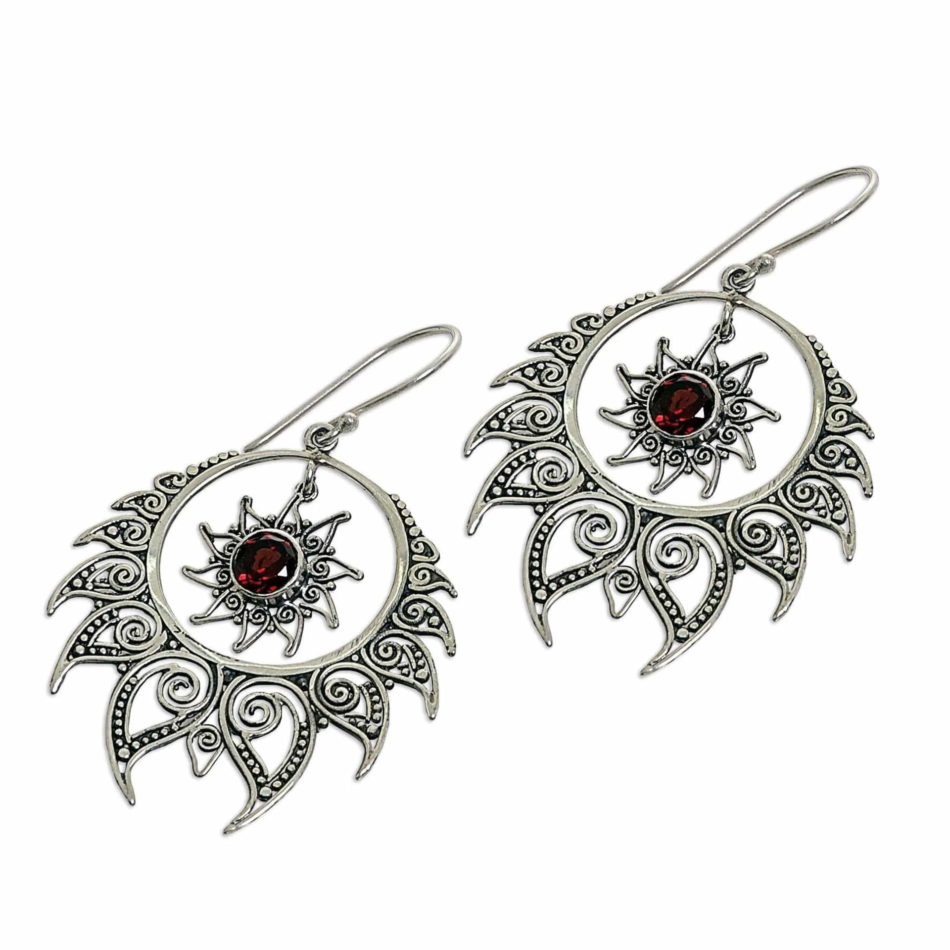 White GOLD&SILVER ISLAND Silver Color Garnet Earring Exaggerated Brincos Bizuteria Gemstone Mujer Topaz Style Drop Earring females