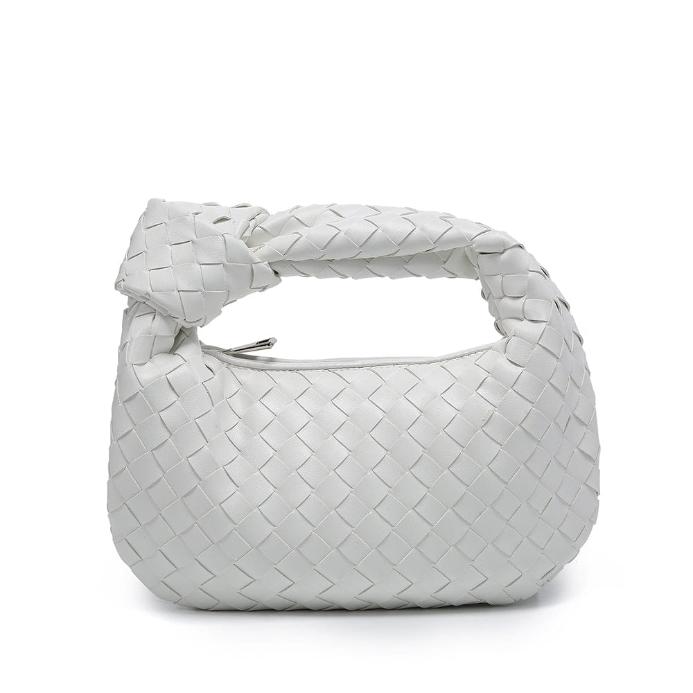 White Latest fashion Designer pu leather woven shoulder bag women hobo bag for wholesale price