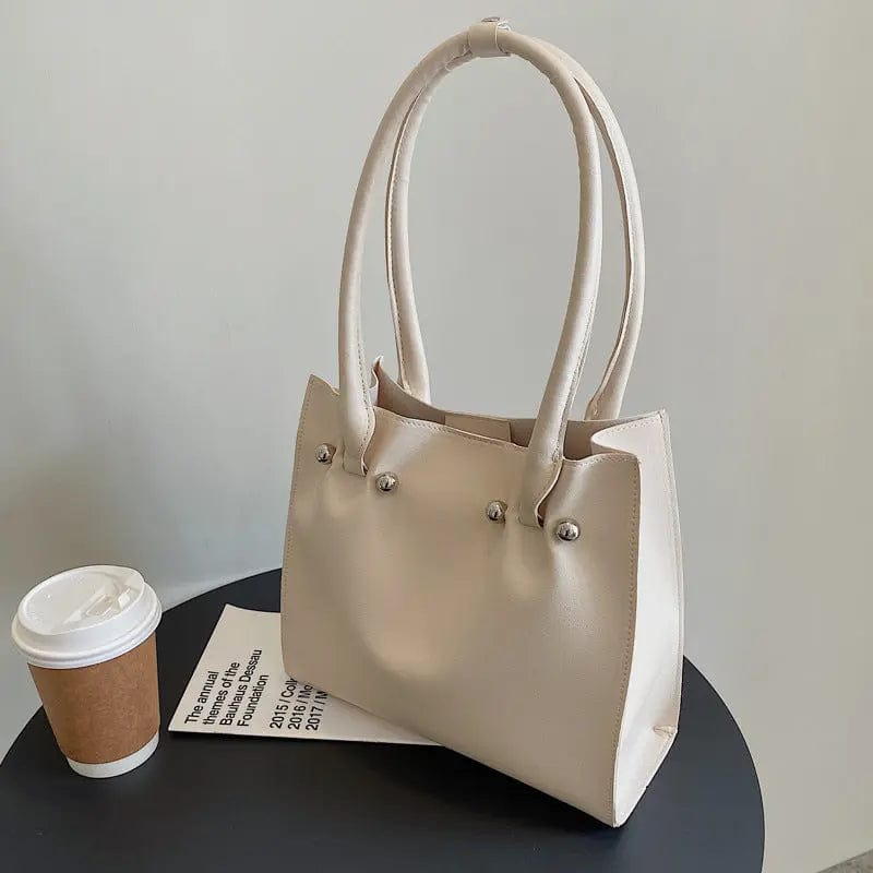 White M334 Shopper Bag 2022 Women's Brand Shoulder Bags Fashion Pu Leather Simple Solid Large Capacity Handbags Female's Tote