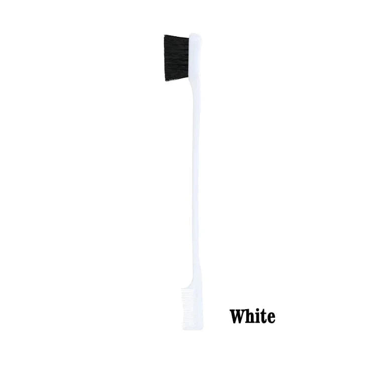 White Wholesale High Quality Double Sided Strong Hold Eye Eyebrow Comb Edge Control Baby Hair Brush