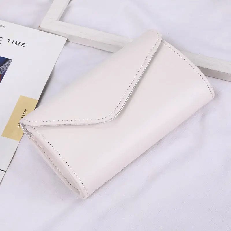 White Wholesale PU Leather Clutch Latest Design Simple Fashion One-shoulder Chain Purse Envelope Ladies Purse Evening bag