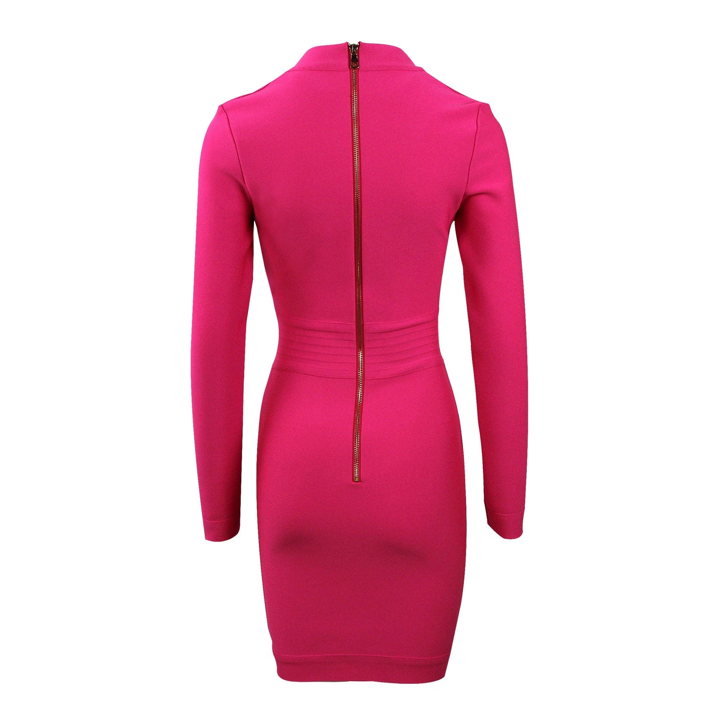 White Women Bandage Deep V-Neck Buttons Mini Dresses Office Long Sleeve Evening Party Clothing