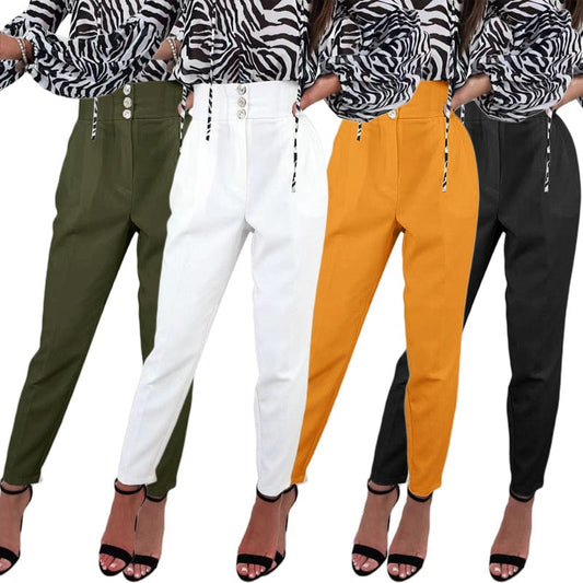 white women high waist straight cut leg palazzo office wear pants women high waist trousers for women lady office high waist