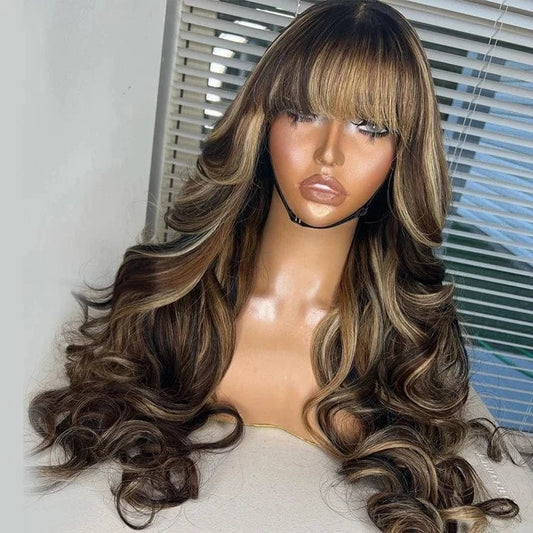 Wholesale 100% Virgin Brazilian Human Hair Frontal Highlight Wigs highlight lace front human hair wig