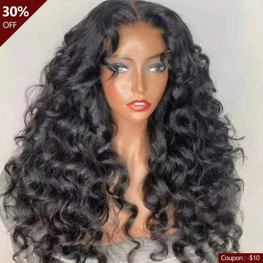 Wholesale 10a grade Pre plucked Natural Hair lines Virgin Brazilian  Remy Unprocessed bouncy curly loose deep wave Wig