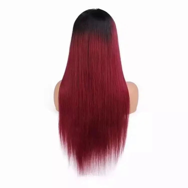 Wholesale 130% Density Burgundy Red Wigs 1b 99J Human Hair Vigin Brazilian Hair Lace Front Wig For Black Woman