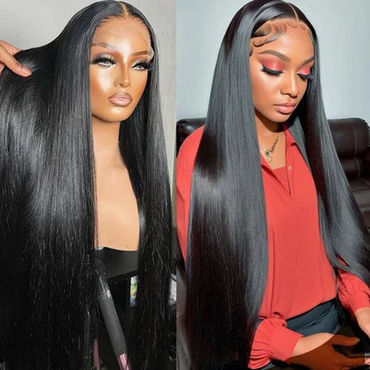 Wholesale 13x4 Transparent hd Lace Wig 30 inch straight virgin human hair wigs 360 full lace water wave bone  wig