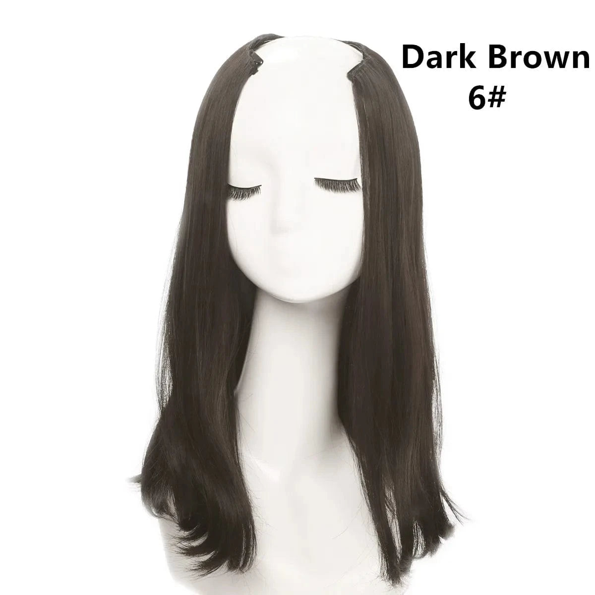 Wholesale 18 Inch Short Straight Natural Synthetic Bob Hair Extensions Clip In Wig 3/4 Half Wigs Invisible Upart U Part Wigs