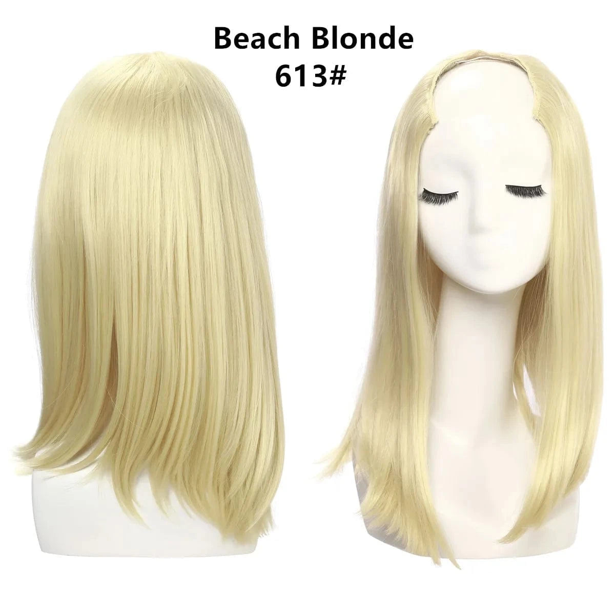 Wholesale 18 Inch Short Straight Natural Synthetic Bob Hair Extensions Clip In Wig 3/4 Half Wigs Invisible Upart U Part Wigs
