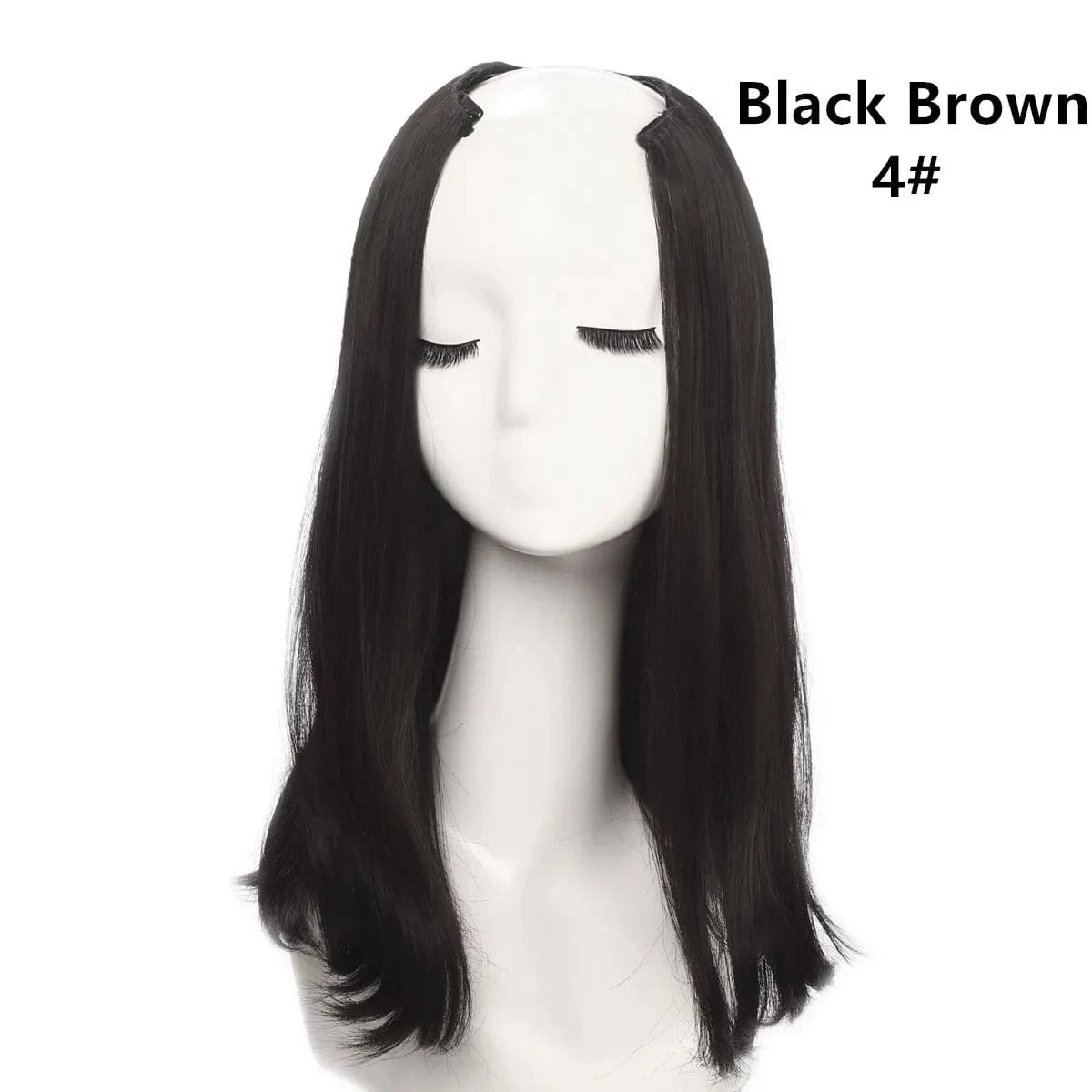 Wholesale 18 Inch Short Straight Natural Synthetic Bob Hair Extensions Clip In Wig 3/4 Half Wigs Invisible Upart U Part Wigs