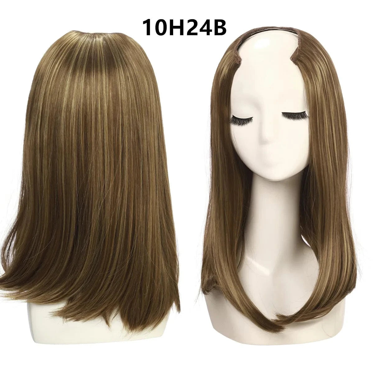 Wholesale 18 Inch Short Straight Natural Synthetic Bob Hair Extensions Clip In Wig 3/4 Half Wigs Invisible Upart U Part Wigs