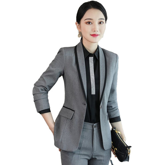 Wholesale 2 Piece Suits High quality Business Women Pant Suit Fashion Formal Lady Office Suit Blazer and Trousers Work clothes