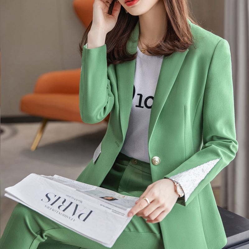 Wholesale 2 Pieces Pant Set Suits Fashion Office Ladies Work Wear for Women's Business Female Formal  Blazer Outfit Pant Suits