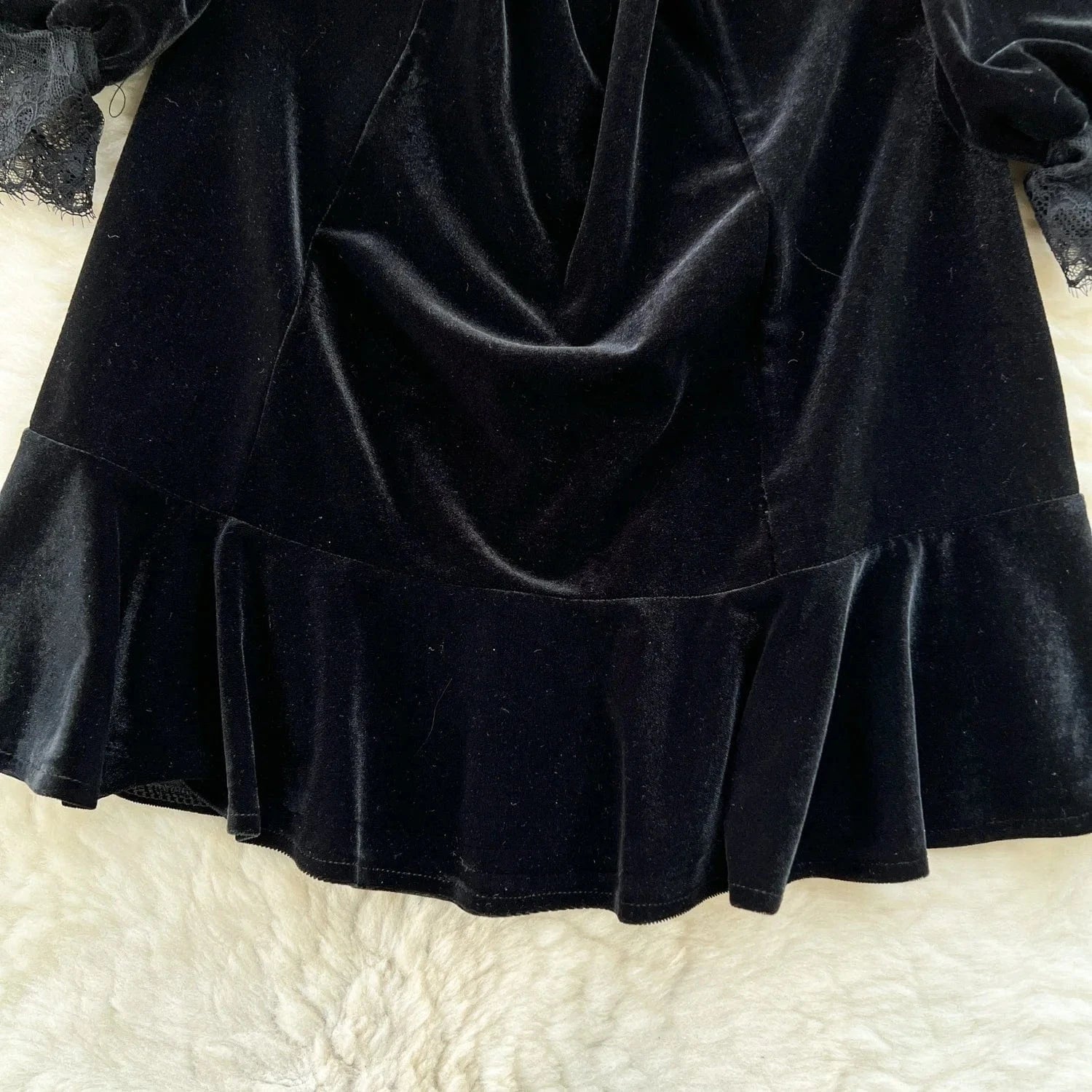 Wholesale 2024 Spring Long Sleeve Mesh Beaded Round Neck Waist Waist Slim A-line Golden Velvet Women's Dress