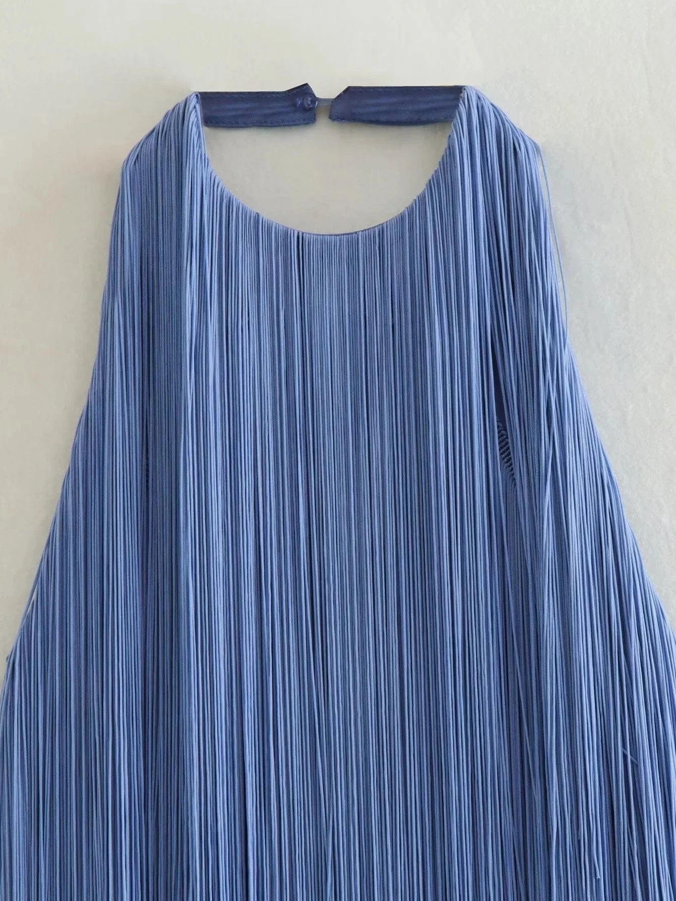 Wholesale 2024 Summer New Product European and American Style Women's Solid Color Loose Tassel halter Dress