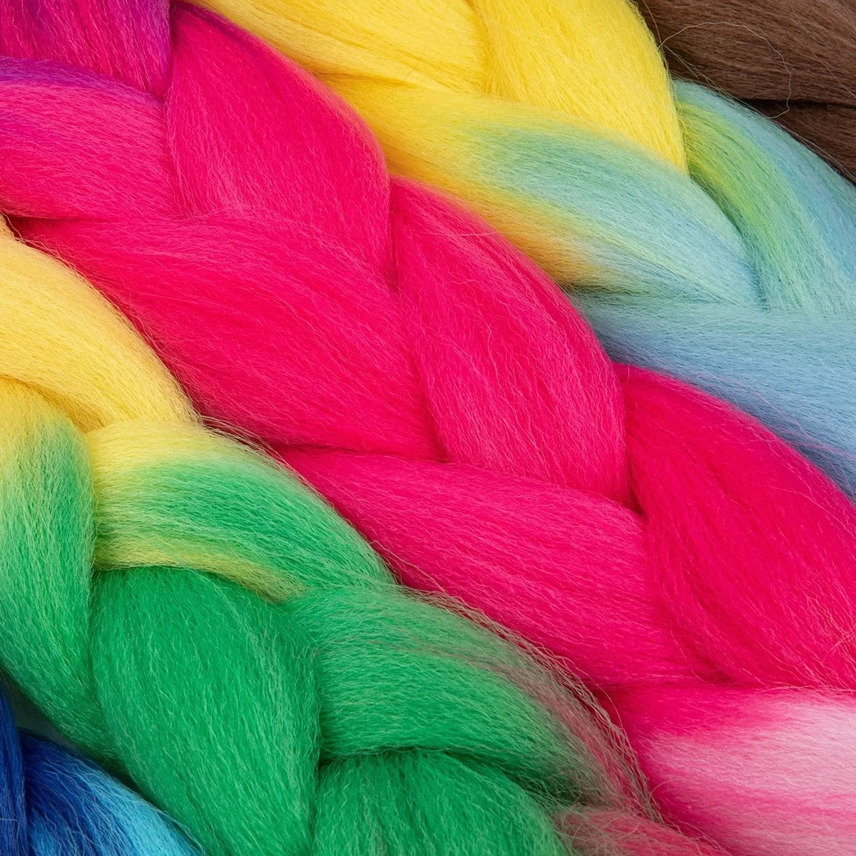 Wholesale 24" 100G Pre Stretched Yaki Easy Synthetic Soft Jumbo Ghana Ultra Braids Crotchet 3 Tone Ombre Rainbow Braiding Hair