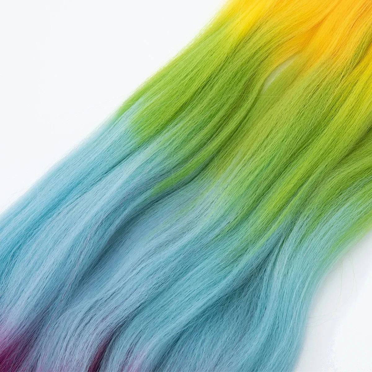 Wholesale 24" 100G Pre Stretched Yaki Easy Synthetic Soft Jumbo Ghana Ultra Braids Crotchet 3 Tone Ombre Rainbow Braiding Hair