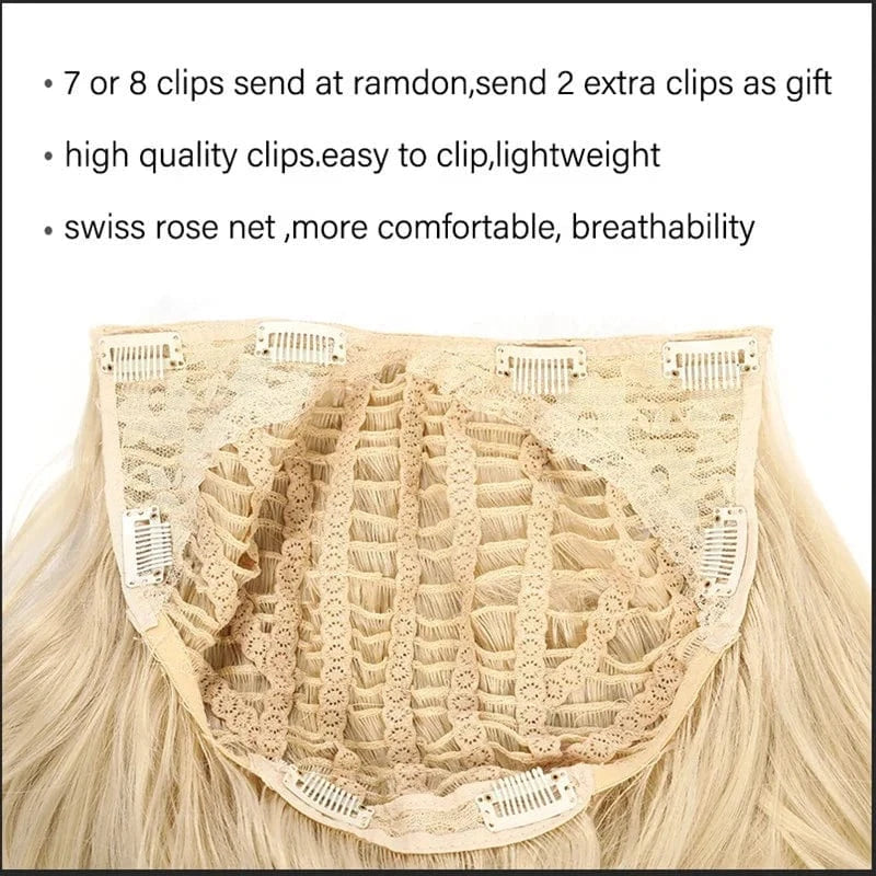 Wholesale 24" Long Straight Best Hair Cheap Synthetic Invisible Clip In Hair Extension Products China U Part Half Wig For Women
