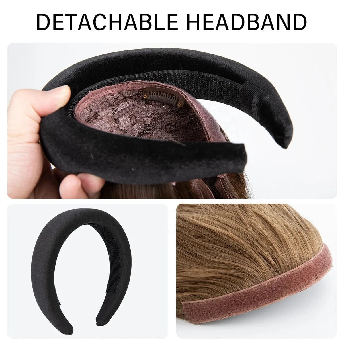 Wholesale 26"  Natural Headbands Wig Headband Hair Extension Wigs Long Ombre Kinky Straight Wig Synthetic For White Women