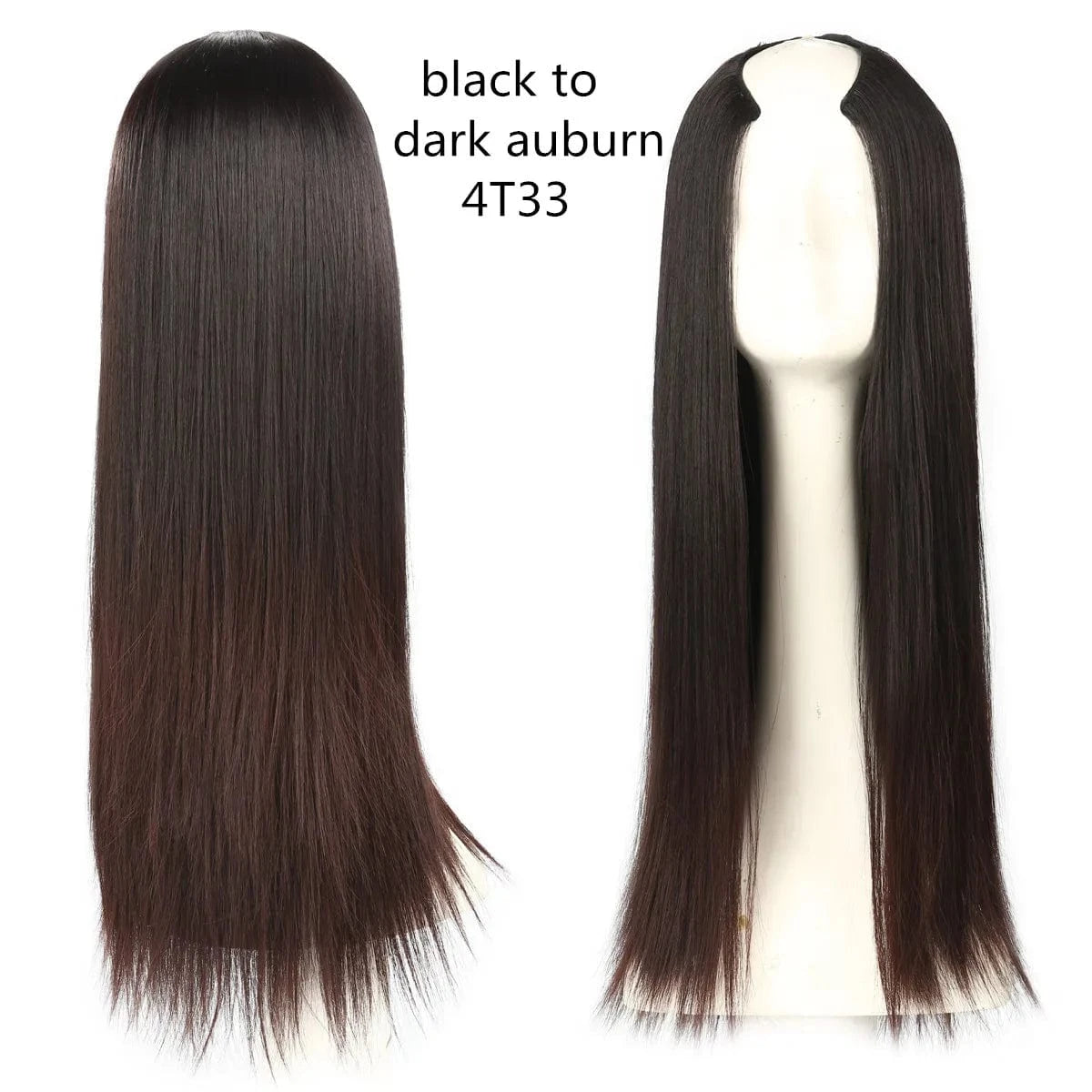 Wholesale 28" Vendor  Long Straight Synthetic Natural Hair Clip in 3/4 Half Wig Half Up Half Down Upart U Part Wigs Extensions