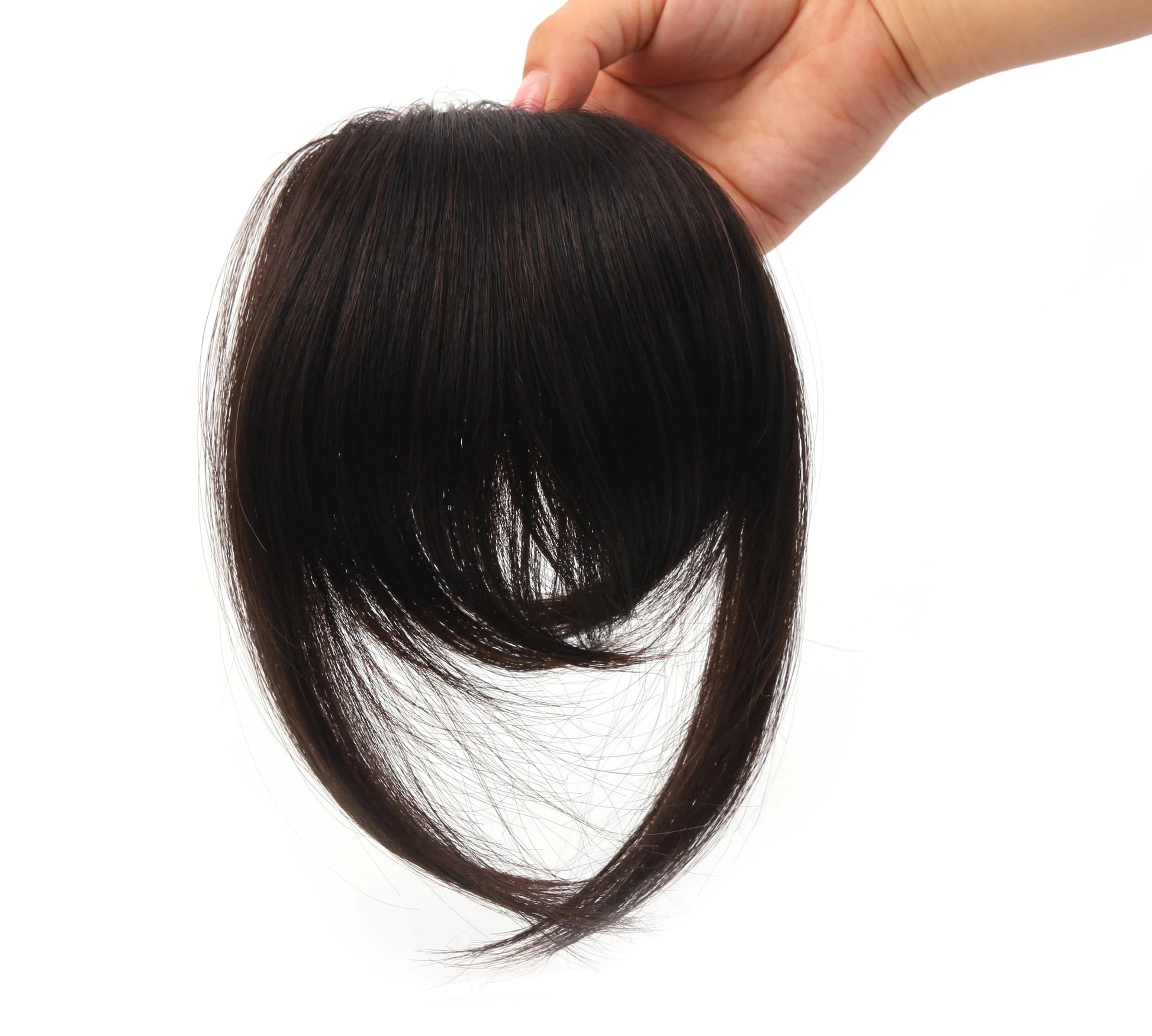 Wholesale 8 Inch Short Natural Hairpieces Synthetic Hair Bangs Fringe Straight Thick Neat Blun Front Clip In Bangs Extension