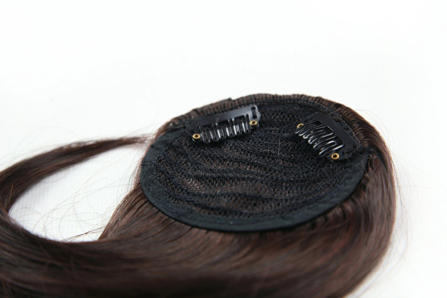 Wholesale 8 Inch Short Natural Hairpieces Synthetic Hair Bangs Fringe Straight Thick Neat Blun Front Clip In Bangs Extension
