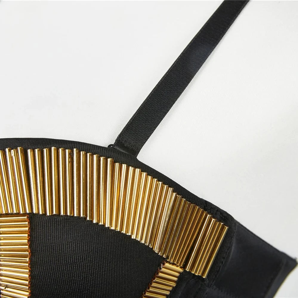 Wholesale 90% polyester 10% spandex gold sleeveless tank crop top for women