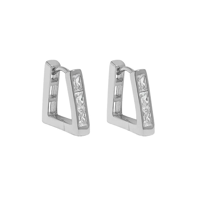 wholesale 925 silver earrings jewelry women 18K gold plated geometric 925 sterling silver hoop earrings for women