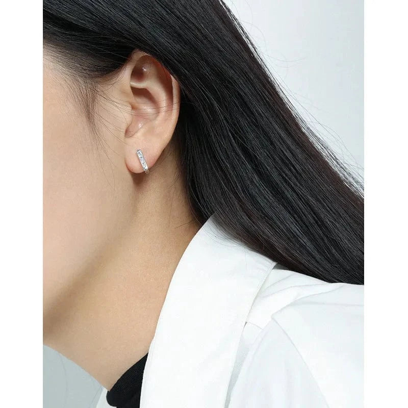 wholesale 925 silver earrings jewelry women 18K gold plated geometric 925 sterling silver hoop earrings for women