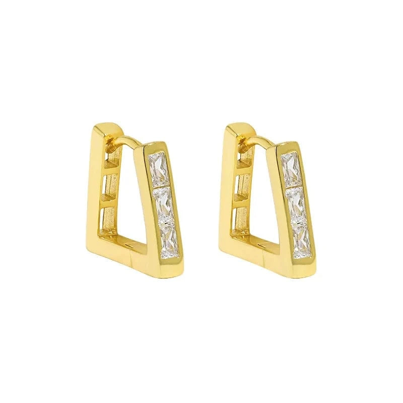 wholesale 925 silver earrings jewelry women 18K gold plated geometric 925 sterling silver hoop earrings for women