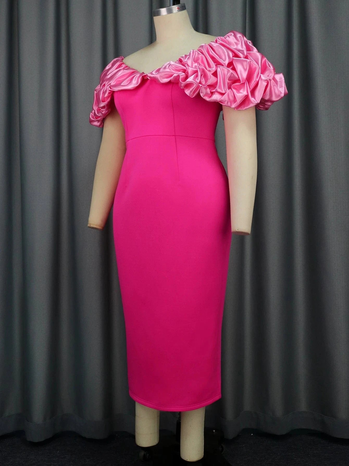 Wholesale AOMEI Backless Ruffles V Neck Lady Evening Off Shoulder Dress