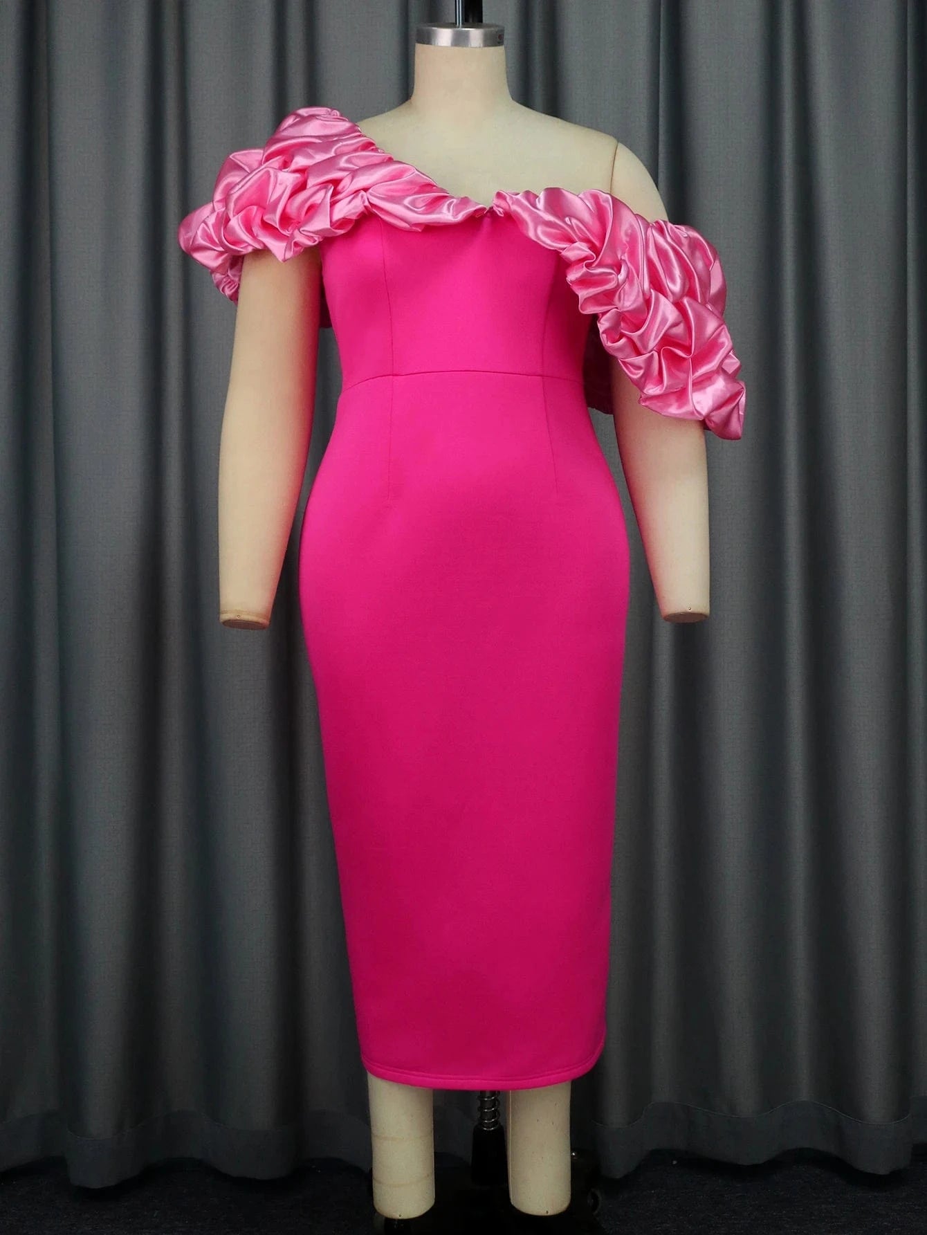 Wholesale AOMEI Backless Ruffles V Neck Lady Evening Off Shoulder Dress