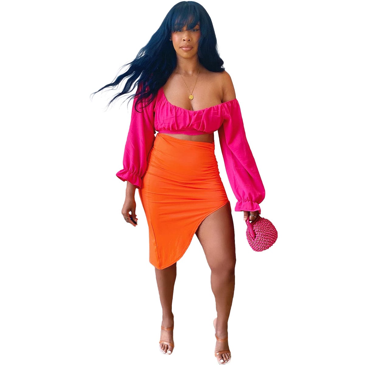 Wholesale apparels new slim slimming solid color drawstring skirt