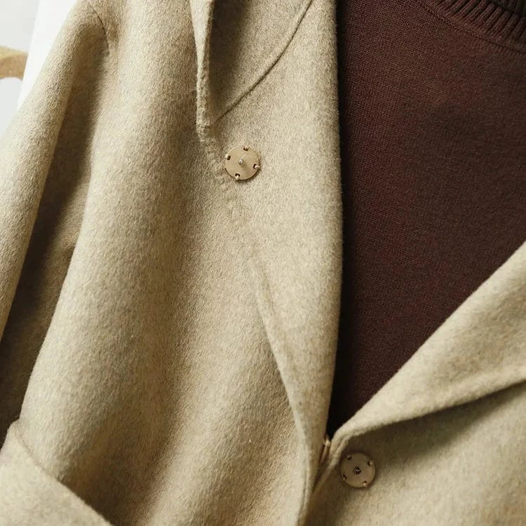 Wholesale Autumn Winter Regular Cashmere Coat Women Lambs Wool Coats with Hooded