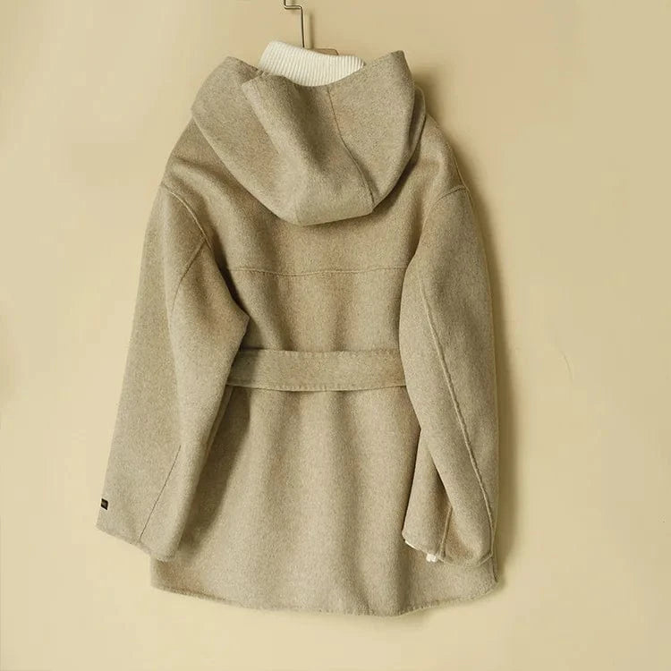 Wholesale Autumn Winter Regular Cashmere Coat Women Lambs Wool Coats with Hooded