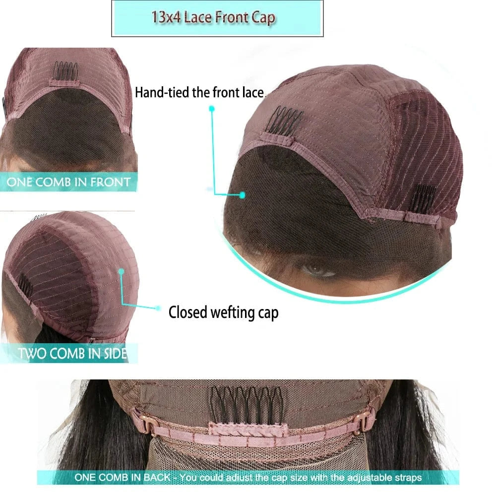 Wholesale Brazilian Raw Hair 13*4 Lace Front Wig Ombre Brown Color Kinky Curly 180% Density Human Hair Wig