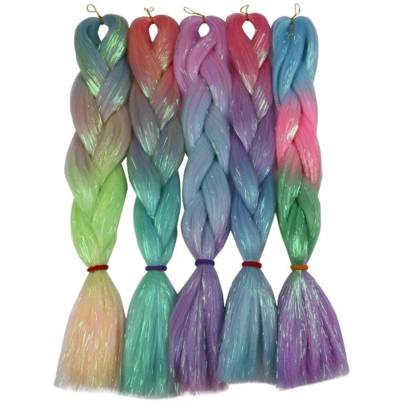 Wholesale  BY Express DHL 200packs  100g 24" 60cm BUBBLEGUM LIGHT MAUVE Synthetic Jumbo Braid Mixed Metallic Glitter Twinkl