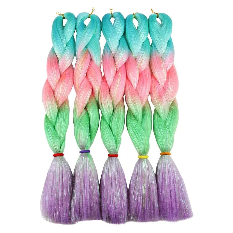 Wholesale  BY Express DHL 200packs  100g 24" 60cm BUBBLEGUM LIGHT MAUVE Synthetic Jumbo Braid Mixed Metallic Glitter Twinkl
