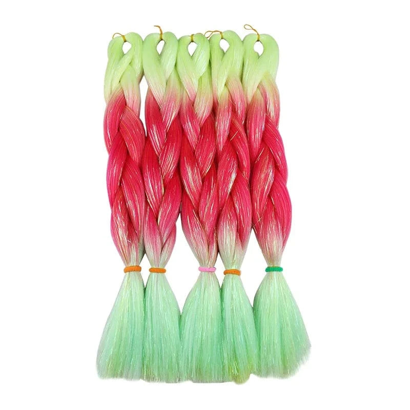 Wholesale  BY Express DHL 200packs  100g 24" 60cm BUBBLEGUM LIGHT MAUVE Synthetic Jumbo Braid Mixed Metallic Glitter Twinkl