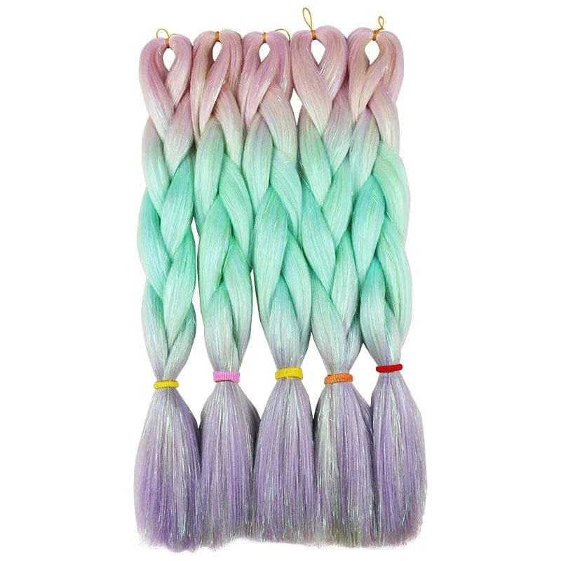 Wholesale  BY Express DHL 200packs  100g 24" 60cm BUBBLEGUM LIGHT MAUVE Synthetic Jumbo Braid Mixed Metallic Glitter Twinkl