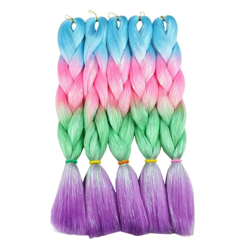 Wholesale  BY Express DHL 200packs  100g 24" 60cm BUBBLEGUM LIGHT MAUVE Synthetic Jumbo Braid Mixed Metallic Glitter Twinkl