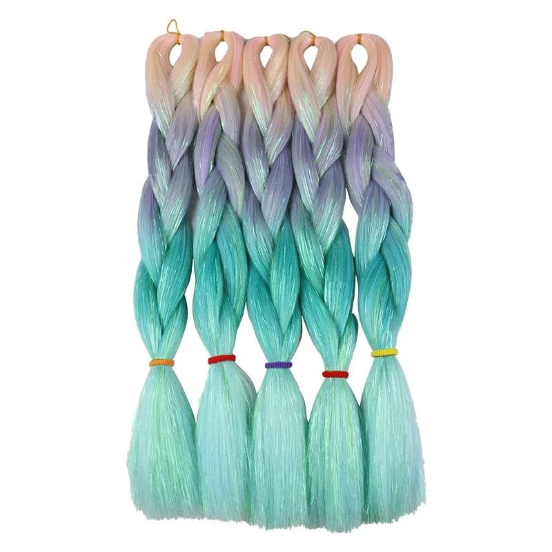 Wholesale  BY Express DHL 200packs  100g 24" 60cm BUBBLEGUM LIGHT MAUVE Synthetic Jumbo Braid Mixed Metallic Glitter Twinkl