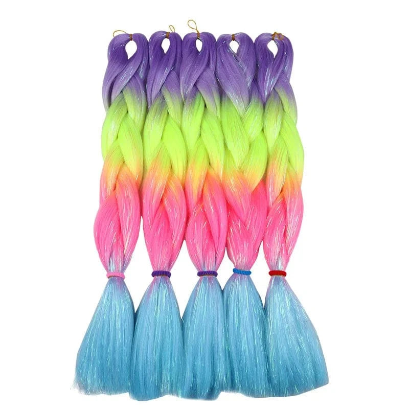Wholesale  BY Express DHL 200packs  100g 24" 60cm BUBBLEGUM LIGHT MAUVE Synthetic Jumbo Braid Mixed Metallic Glitter Twinkl