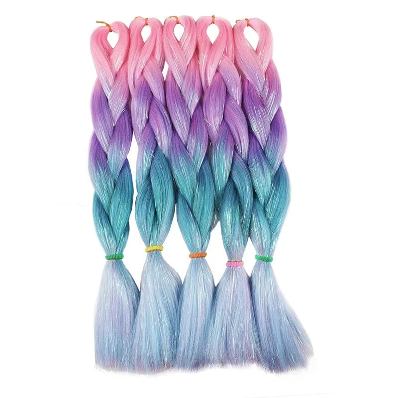Wholesale  BY Express DHL 200packs  100g 24" 60cm BUBBLEGUM LIGHT MAUVE Synthetic Jumbo Braid Mixed Metallic Glitter Twinkl
