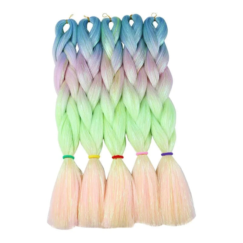 Wholesale  BY Express DHL 200packs  100g 24" 60cm BUBBLEGUM LIGHT MAUVE Synthetic Jumbo Braid Mixed Metallic Glitter Twinkl