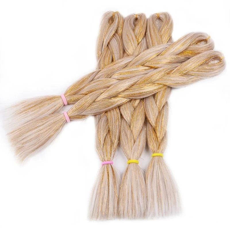 Wholesale  BY Express DHL 200packs  100g 24" 60cm BUBBLEGUM LIGHT MAUVE Synthetic Jumbo Braid Mixed Metallic Glitter Twinkl